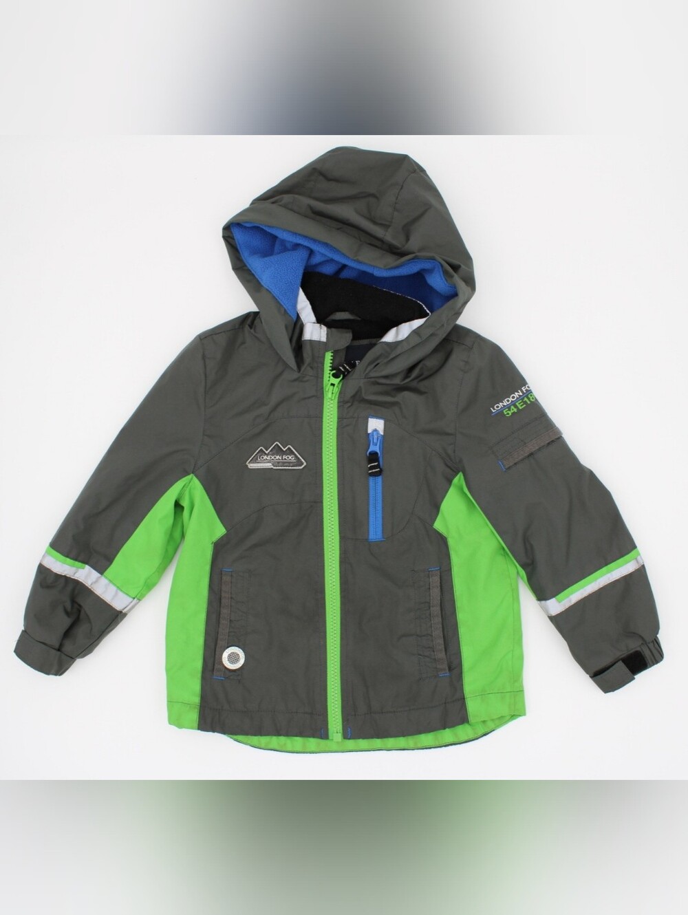 London Fog Boys Grey Green Fleece Lined Reflective Jacket 3T